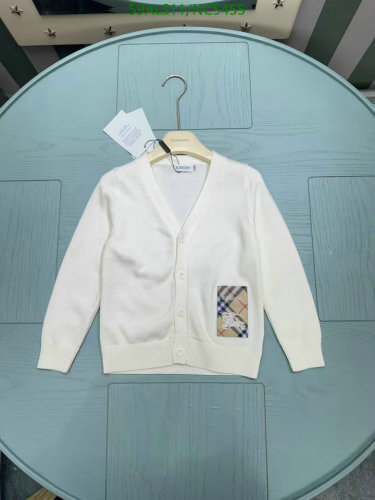Burberry Kids' White Cotton V-Neck Cardigan with Signature Check Patch 6 Burberry Kids' White Cotton V-Neck Cardigan with Signature Check Patch