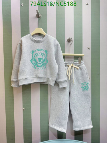 Moncler Kids' Grey Cotton Blend Sweatshirt and Pants Set with Bear Graphic