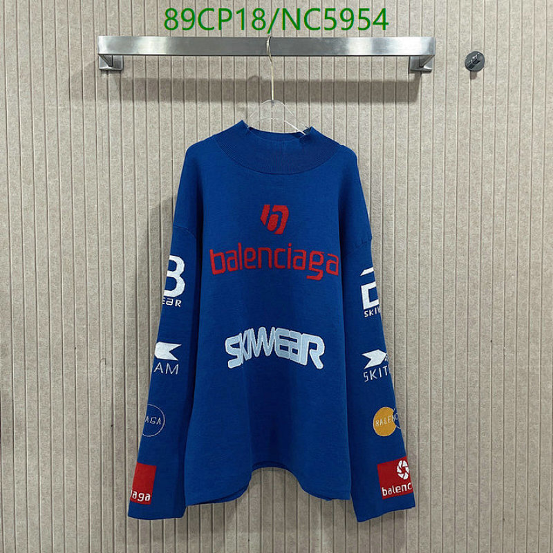 Balenciagaa Blue Cashmere Blend Knit Sweater, Long Sleeves, S-M-L Size 6 Balenciagaa Blue Cashmere Blend Knit Sweater, Long Sleeves, S-M-L Size