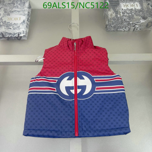Gucci Kids' Sleeveless Padded Vest with Signature Logo - Red & Blue 5 Gucci Kids' Sleeveless Padded Vest with Signature Logo - Red & Blue
