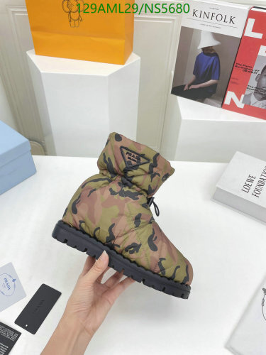 Prada Women's Camouflage Padded Ankle Boots - Comfortable and Stylish