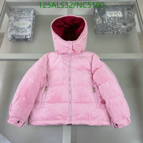 Moncler Kids Pink Down Padded Corduroy Jacket with Hood - Size 110-160