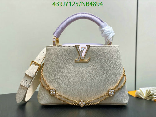 Louis Vuitton Capucines Mini Bag in Cream Leather with Gold Hardware