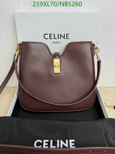Celine 120693 Women's Bag Cowhide Leather Crossbody Handbag 24.5*21.5*5CM