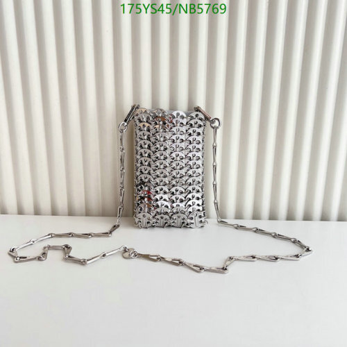 Paco Rabanne Iconic Metal Mesh Mini Bag, Silver Tone, 16x10x2.5cm
