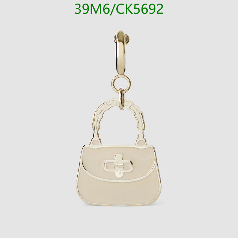 Gucci Key Pendant with Mini Bamboo Bag Charm - Elegant and Stylish