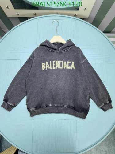 Balenciaga Kids' Distressed Logo Hoodie - Stylish Comfort for Your Little One