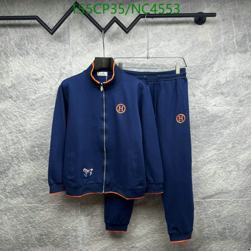 Hermes Men's Navy Blue Tracksuit Set with Embroidered Logo - Sizes M to 3XL