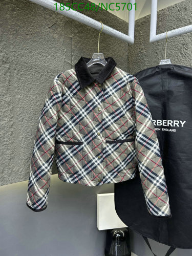 Burberry Women's Quilted Cotton Down Jacket in Iconic Check Pattern