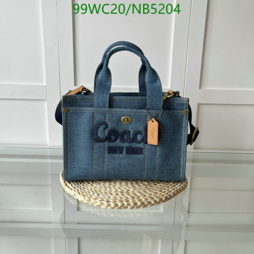 Coach Denim Tote Bag CR659, 26-19-13CM, Stylish Handbag for Women, Blue