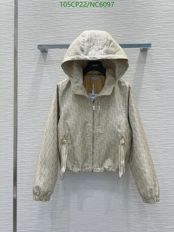 Dior Oblique Patterned Cotton Blend Jacket, Beige with Hood, Size S-M-L