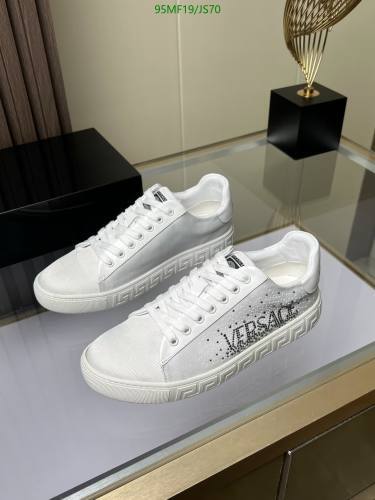 Versace Men's White Leather Sneakers with Logo, Size EU38-45
