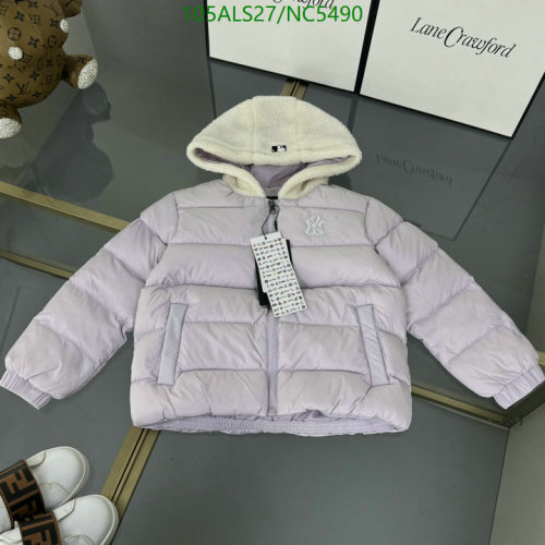 New York Yankees Kids' Lilac Puffer Jacket with Hood Size 100-160