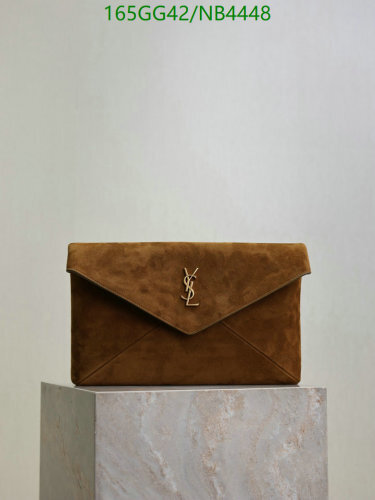 Yves Saint Laurent Suede Clutch, 29.5×18×4.5cm, Model: 769307 - Elegant Design