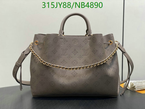 Louis Vuitton Gray Leather On My Side GM Bag M25876 - 32x23x13cm