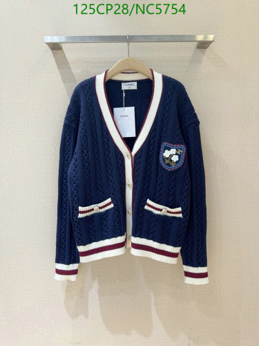 Chanel Women's Navy Blue Knit Cardigan with Floral Appliqué and Pearl Buttons 2 Chanel Women's Navy Blue Knit Cardigan with Floral Appliqué and Pearl Buttons