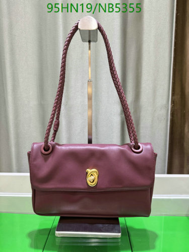 Bottega Veneta Women's Shoulder Bag in Bordeaux Genuine Leather, 27*16*5CM