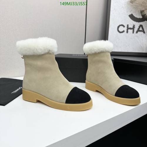 Chanel Women's Beige & Black Wool-Trimmed Ankle Boots, EU Size 35-41