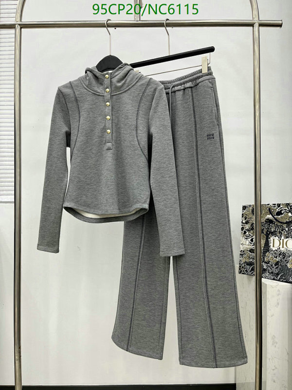 Miu Miu Women's Cotton Tracksuit Set - Hoodie and Wide Leg Pants