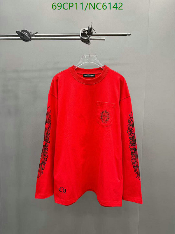 Chrome Hearts Red Long Sleeve T-Shirt Unisex Sizes S-L, Comfortable Fit