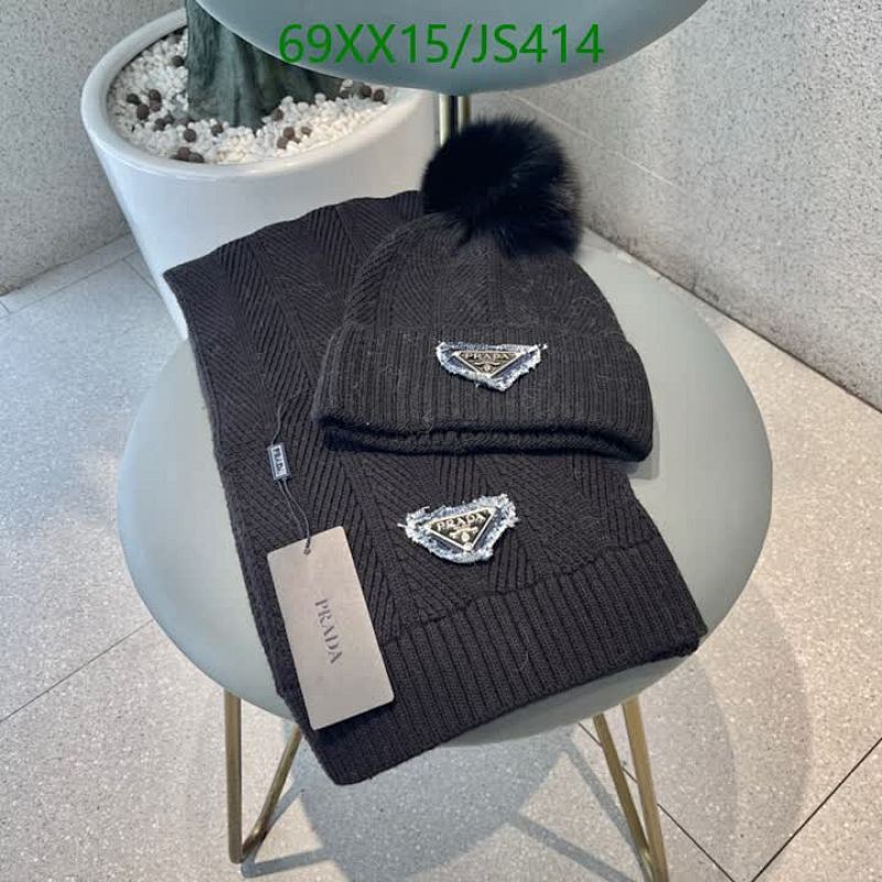 Prada Cashmere & Rabbit Down Hat and Scarf Set - Luxurious Winter Warmth