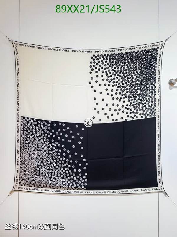 Elegant Chanel Silk Cashmere Scarf 140cm - Black & White Designer Accessory 7 Elegant Chanel Silk Cashmere Scarf 140cm - Black & White Designer Accessory