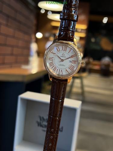 Omega Women's Watch with Brown Leather Strap and Stainless Steel Case, 35-9MM 6 Omega Women's Watch with Brown Leather Strap and Stainless Steel Case, 35-9MM