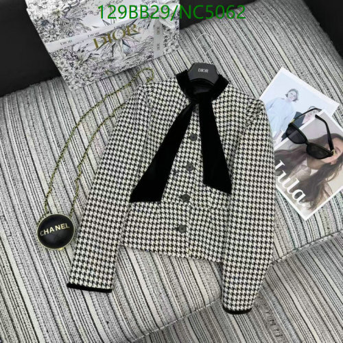 Dior Houndstooth Wool Blend Jacket with Velvet Tie - Elegant & Timeless