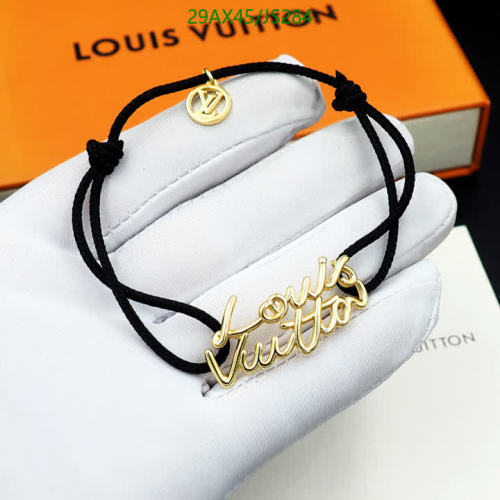 Louis Vuitton Gold-Tone Finish Cord Bracelet, Adjustable Luxury Jewelry