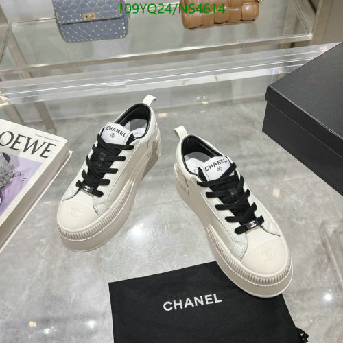 Chanel Women's White Leather Lace-Up Sneakers, Sheepskin & Cowhide, EU34-40