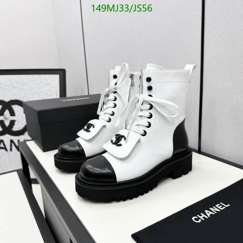 Chanel Women's White & Black Leather Ankle Boots - EU35-41 - JS56