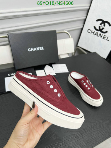 Chanel Women's Burgundy Canvas & Sheepskin Mule Sneakers - EU Size 34-40