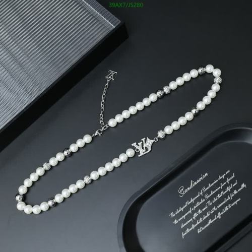 Louis Vuitton Pearl Necklace with Crystal Accents, Elegant Women's Jewelry