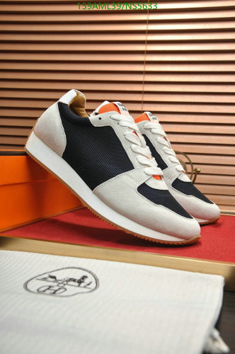 Hermes Men's NS5633 Sneakers Cowhide Leather, EU35-45, Unisex Design