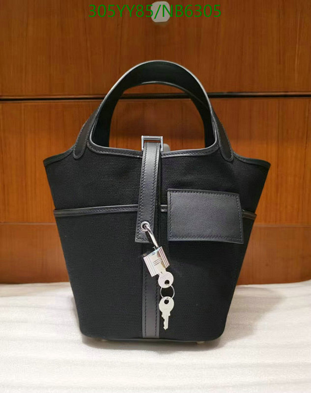 Hermes Podcket Bag 18CM Black Canvas and Leather Tote, High-Quality Replica