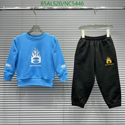 Balenciaga Kids' Blue Sweatshirt & Black Sweatpants Set - Sizes 100-150