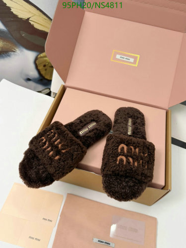 Miu Miu Women's Shearling Logo Slides - Comfortable & Stylish (EU 35-41)