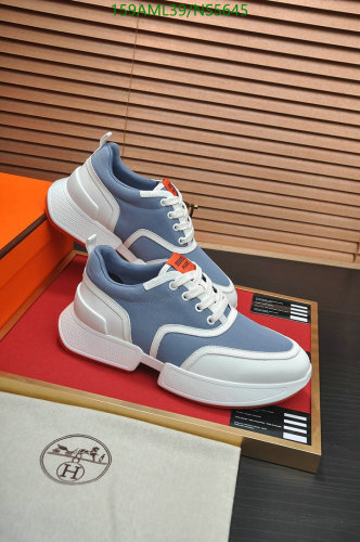 Hermes Men's Blue & White Leather Sneakers - EU35-44, Stylish Unisex Design