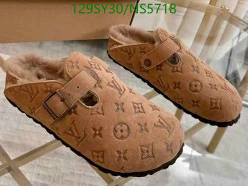 Louis Vuitton Women's Monogrammed Suede Clogs with Fur Lining, Size EU35-46