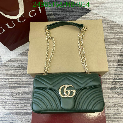 Gucci GG Marmont Small Shoulder Bag Genuine Leather, Green, Gold-toned Hardware