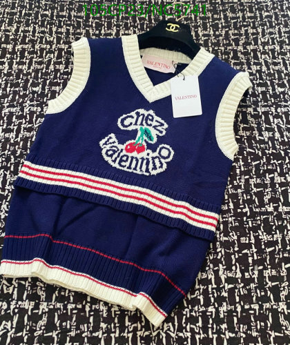 Valentino Chez Cherry Knit Vest - Designer Fashion, Blue Sweater Vest