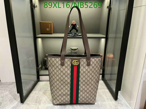 Gucci Ophidia GG Tote Bag, 36cm - Stylish PVC and Leather Construction