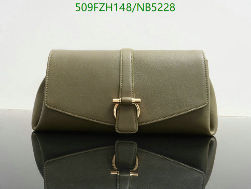 Ferragamo Bag Cowhide Leather, Top Handle, Olive Green - Model 9794