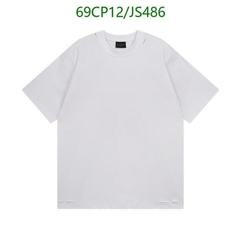 Balenciaga Cotton T-Shirt Distressed Hem Short Sleeve Top - White