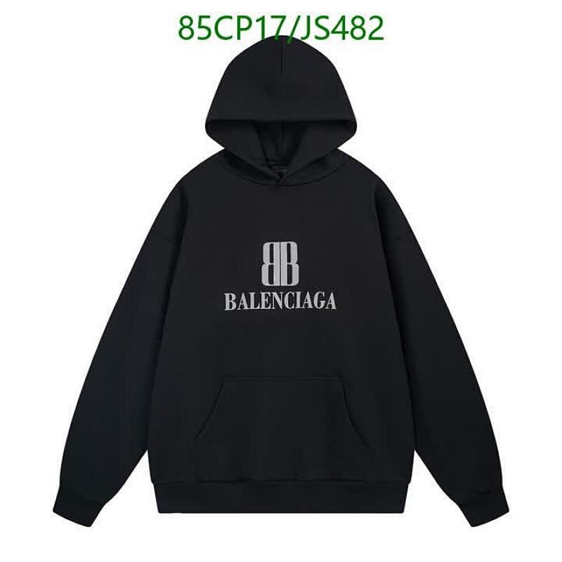 Balenciaga Black Cotton Hoodie with Logo, Casual Pullover Sweatshirt