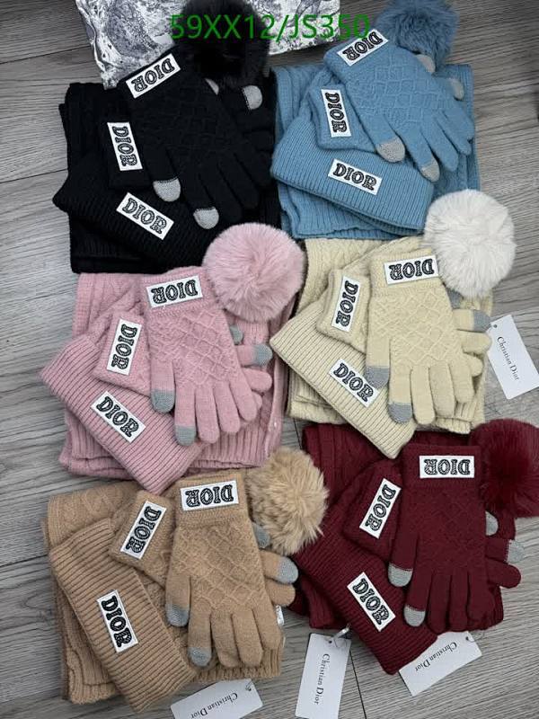 Elegant Knitted Hat and Gloves Set with Pom-Pom Detail - Various Colors