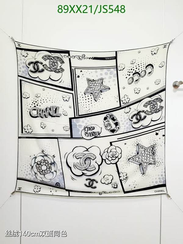 Chanel Women's Cashmere and Silk Comic Print Scarf, 140x140 cm