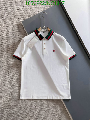 Gucci White Cotton Polo Shirt with Signature Web Trim - Classic Style