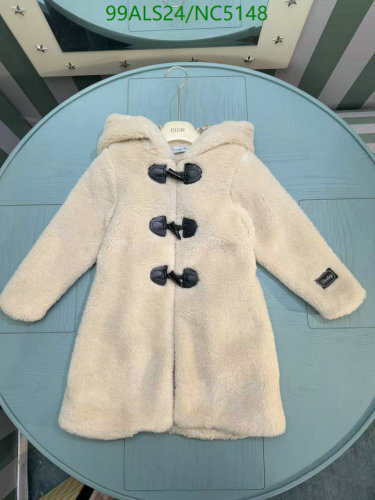 Diorr Kids' Ivory Fleece Toggle Coat with Hood, Sizes 90-150, Stylish and Warm