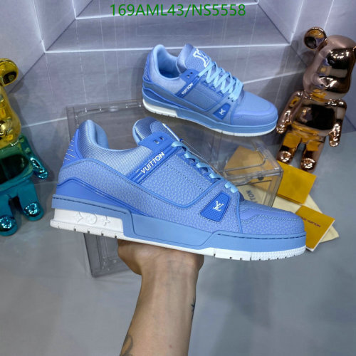 Louis Vuitton Blue Leather Unisex Sneakers Size EU35-46, Stylish & Durable